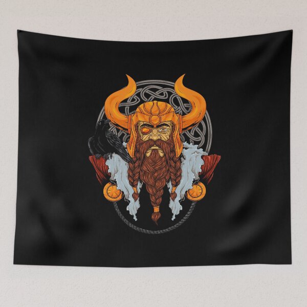 Item preview, Viking God Odin - Raven Warrior Valhalla Valknut designed and sold by anziehend.