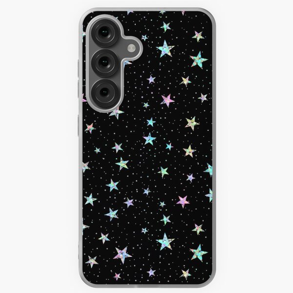 Item preview, Rainbow Holographic Iridescent Star Confetti Glitter Pattern (Black) designed and sold by CTADesigns.