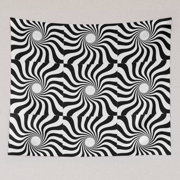 Item preview, Black and white spiral starbust with hole designed and sold by tetibright.