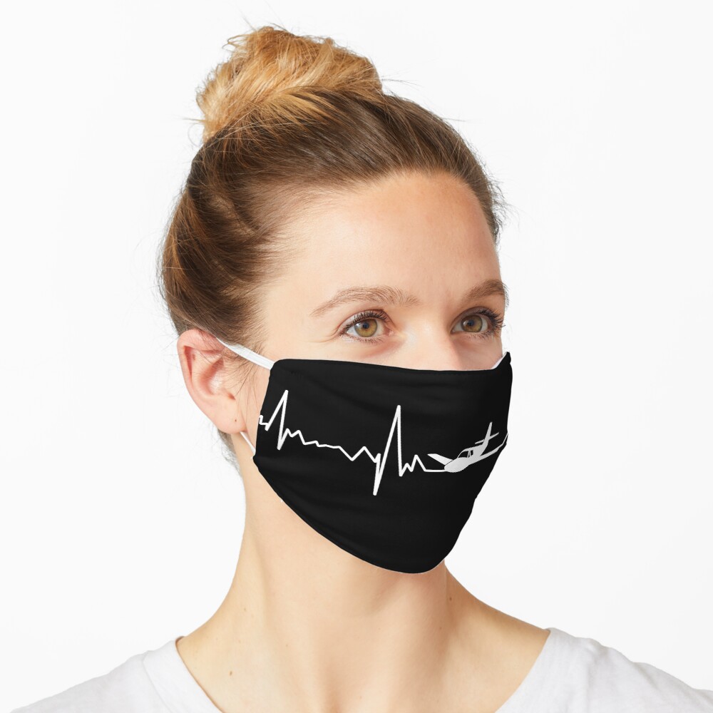 Airplane pilot heartbeat flying Mask