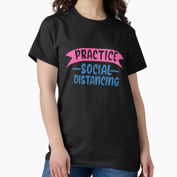 Vista previa del artículo con la obra «Practica el distanciamiento social», diseñado y vendido por Paper Hearteu.