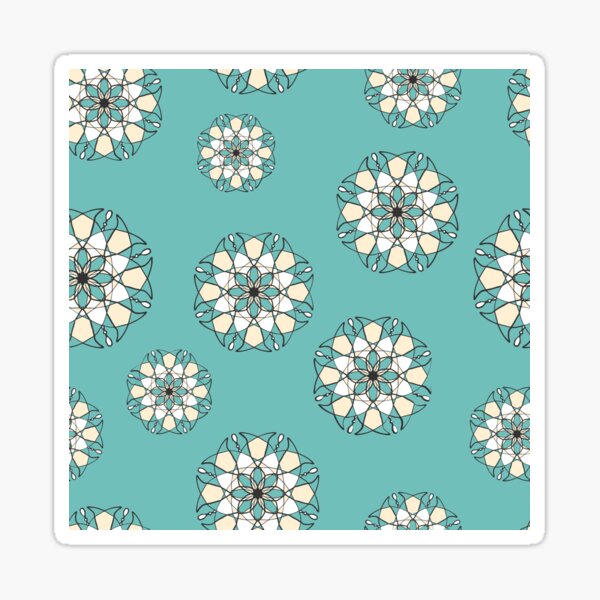 Retro Vintage Aqua Blue Hampton Style Pattern Sticker