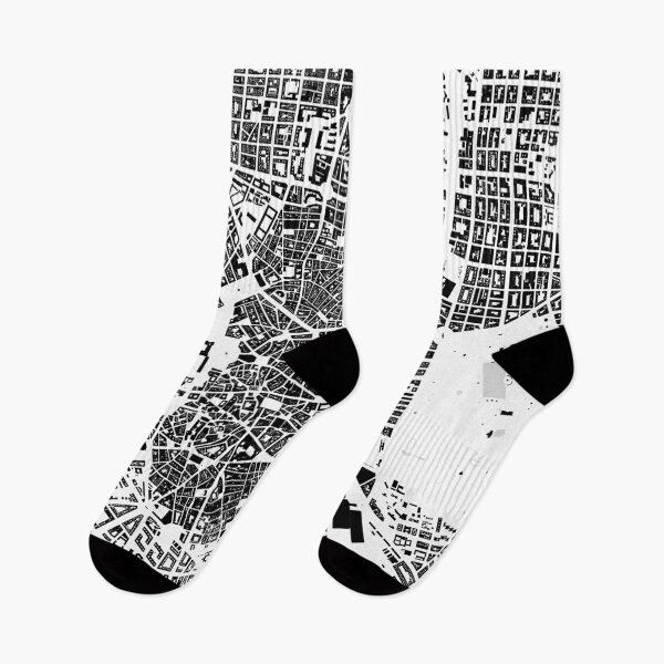Item preview, Madrid black & white building city map designed and sold by Intrepix.