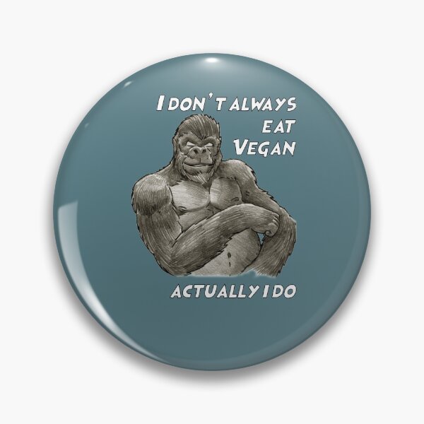 Item preview, Funny Quote Pun Vegan Gorilla Illustration designed and sold by Sardine Designs.