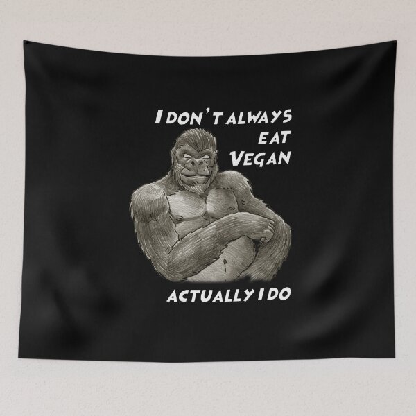 Item preview, Funny Quote Pun Vegan Gorilla Illustration designed and sold by Sardine Designs.