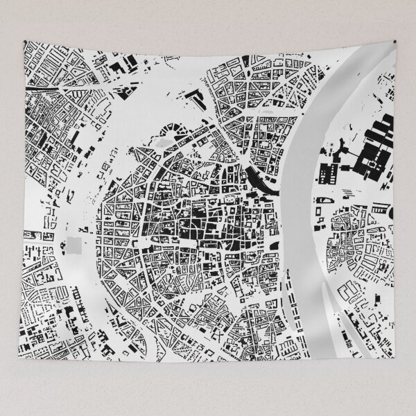 Item preview, Cologne black & white building city map designed and sold by Intrepix.