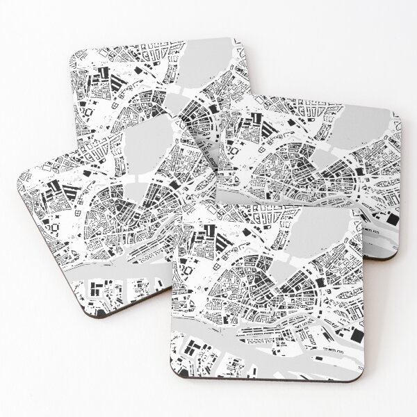 Item preview, Hamburg black & white building city map designed and sold by Intrepix.