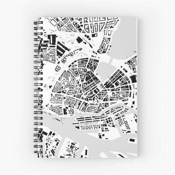 Aperçu de l'œuvre Hambourg noir et blanc bâtiment plan de la ville créée et vendue par Intrepix.