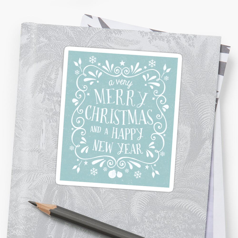 A Very Merry Christmas Sticker By Meandthemoon Redbubble