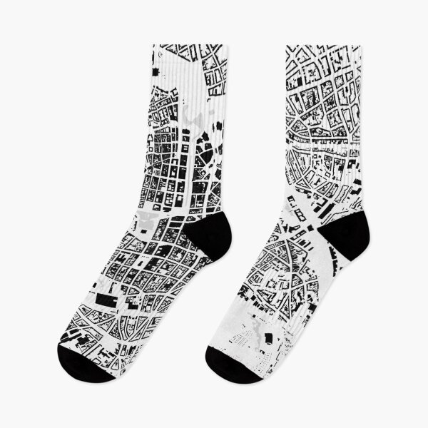 Item preview, Düsseldorf black & white building city map designed and sold by Intrepix.