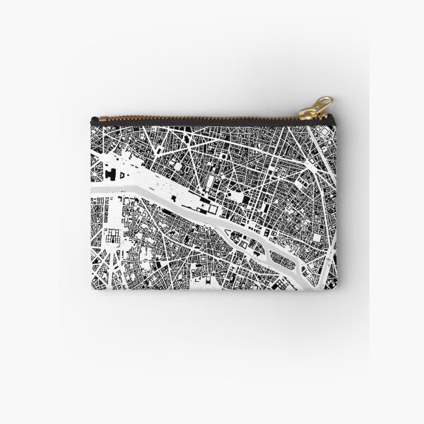 Aperçu de l'œuvre Plan de la ville de Paris en noir et blanc créée et vendue par Intrepix.