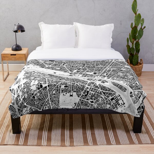 Item preview, Mapa de la ciudad de París en blanco y negro designed and sold by Intrepix.