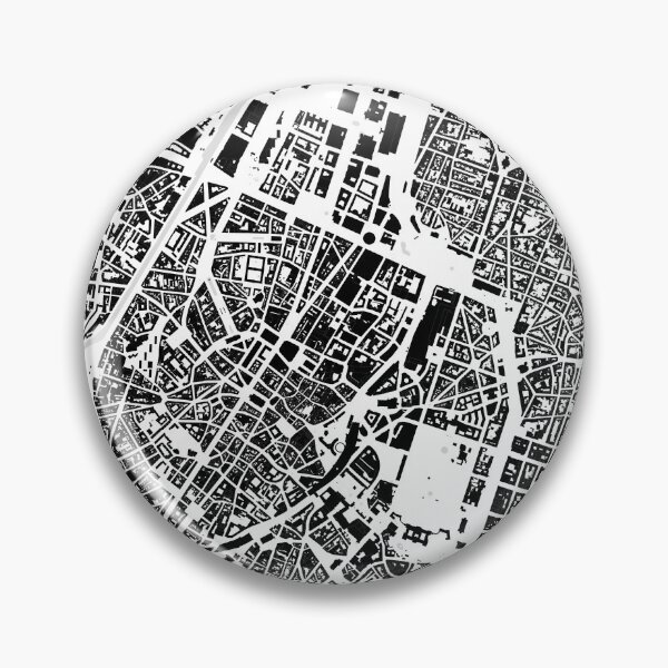 Item preview, Brussels black & white building city map designed and sold by Intrepix.