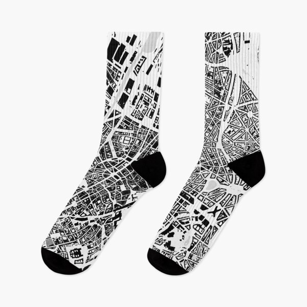 Item preview, Brussels black & white building city map designed and sold by Intrepix.