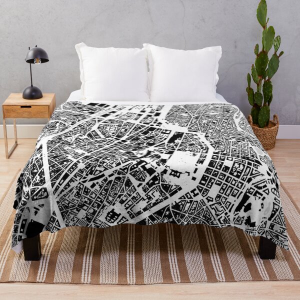 Item preview, Brussels black & white building city map designed and sold by Intrepix.