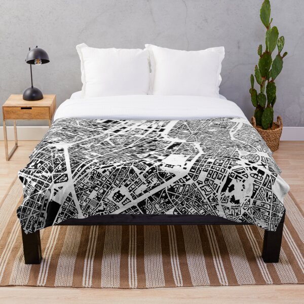 Item preview, Brussels black & white building city map designed and sold by Intrepix.