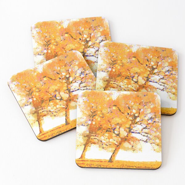 Item preview, Orange Somerset Trees designed and sold by FOLK ART FUSION by heidiannemorris.