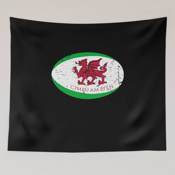 Item preview, Cymru Am Byth Welsh Rugby Ball Fans Tee designed and sold by Sardine Designs.