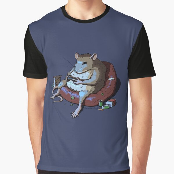 Vista previa del artículo con la obra «Gamer Rat», diseñado y vendido por Wootus.