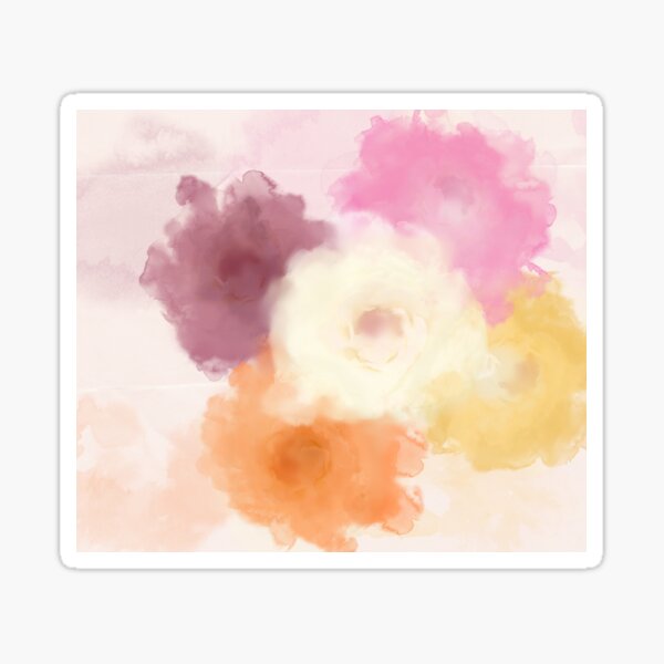 Soft Watercolor Rose Pattern Sticker