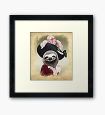 Lámina enmarcada Retrato aristocrático del estilo de la pintura al óleo de Lady Sloth