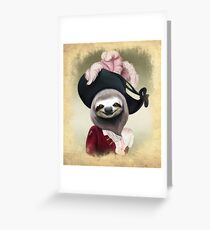 Tarjeta de felicitación Retrato aristocrático del estilo de la pintura al óleo de Lady Sloth