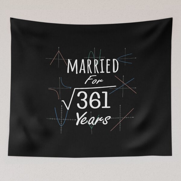 Item preview, Math 19th Anniversary Gift Married Square Root Of 361 Years print designed and sold by Grabitees.