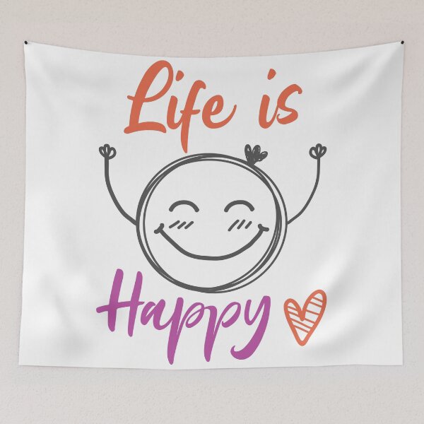 Item preview, Life is Happy with smile face designed and sold by Nour Elyakin.