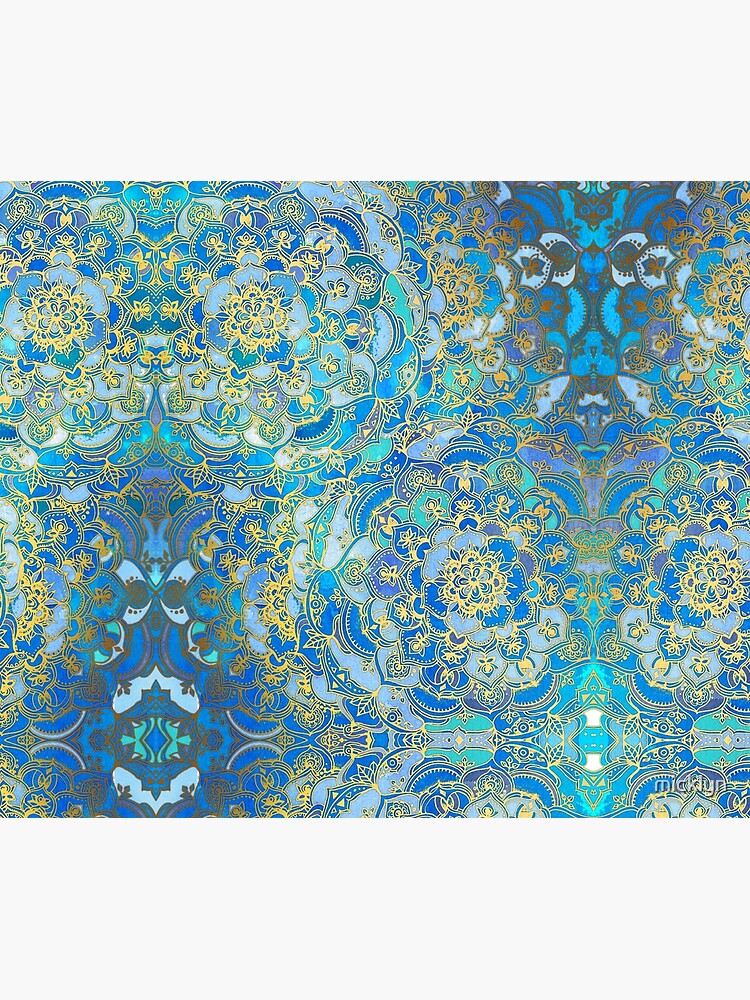 Thumbnail 2 von 2, Bettbezug, Blaue Saphir-Mandalas (Kundenwunsch) designt und verkauft von micklyn.