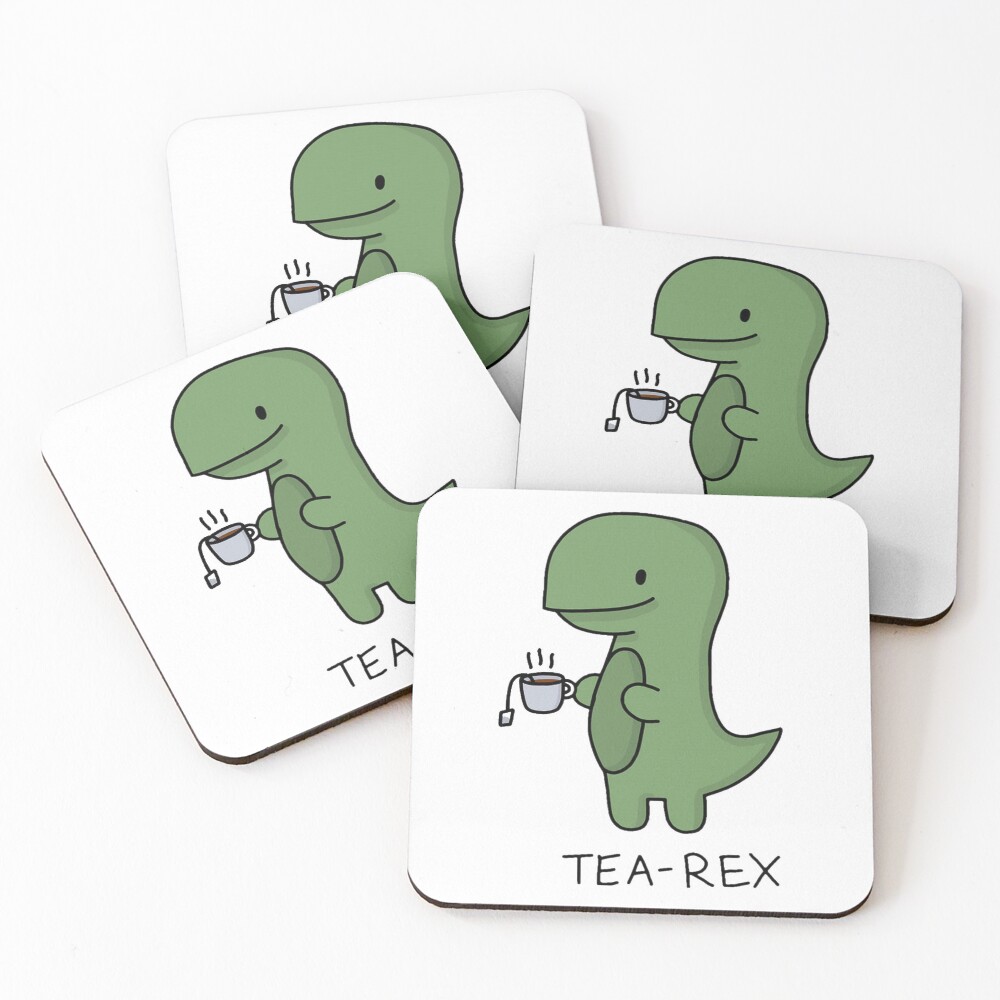 Tea-Rex (Green) Coasters (Set of 4)