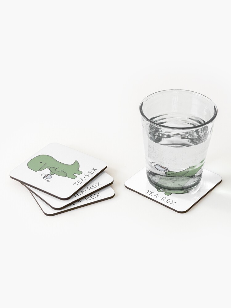 Alternate view of Tea-Rex (Green) Coasters (Set of 4)