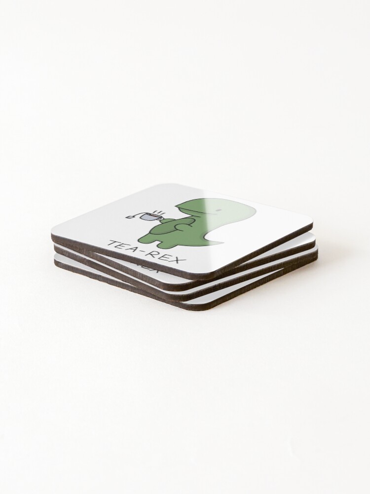 Alternate view of Tea-Rex (Green) Coasters (Set of 4)