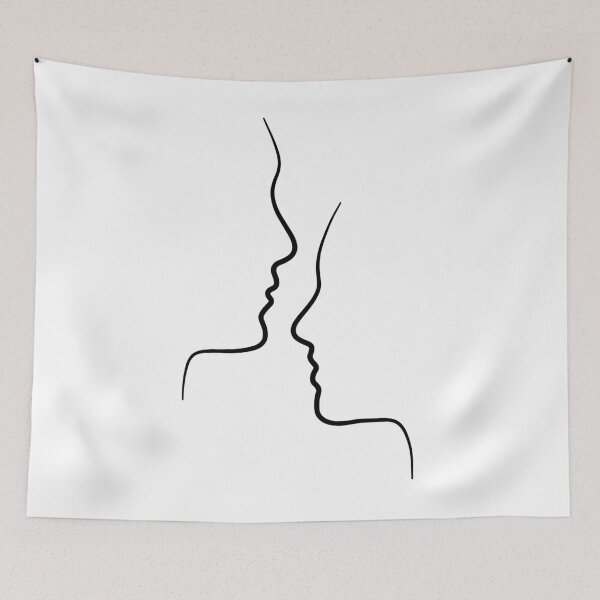 Item preview, One Line Art Couple Drawing - Face to Face designed and sold by Melody Watson.