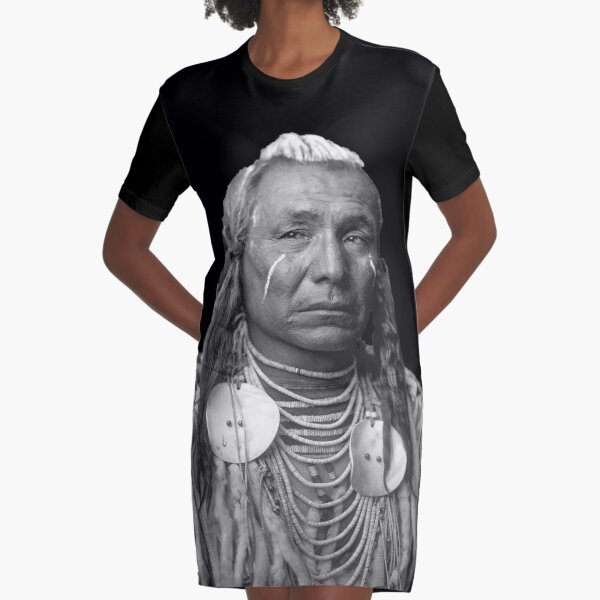 American Red Indian Cief Graphic T-Shirt Dress