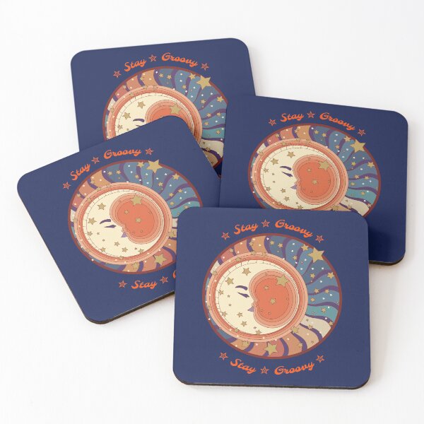 Item preview, Stay Groovy Moon and Stars 1970 Vintage Illustration designed and sold by javes93.