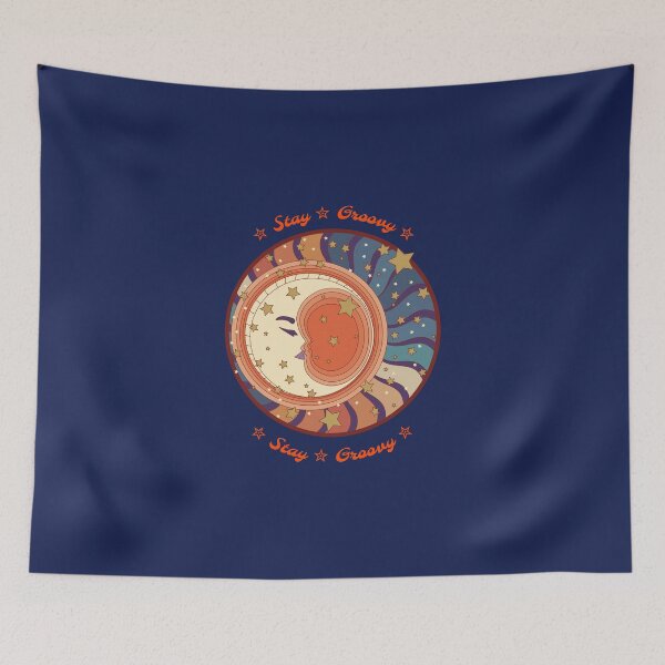 Item preview, Stay Groovy Moon and Stars 1970 Vintage Illustration designed and sold by javes93.