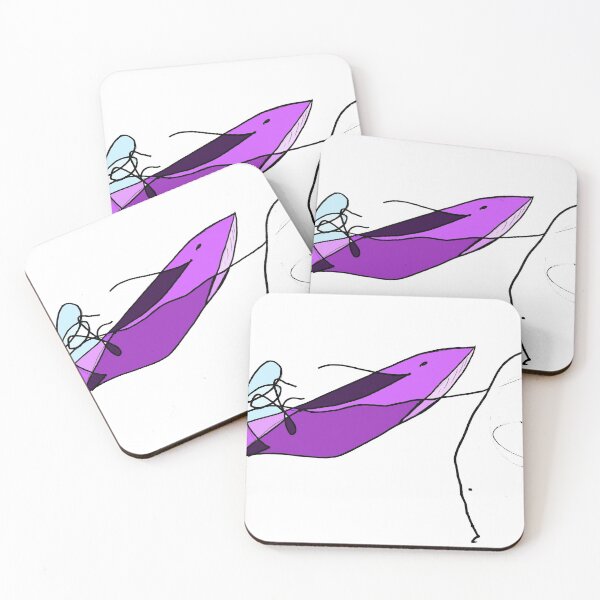 Item preview, purple whale in the water designed and sold by Pentagonien.