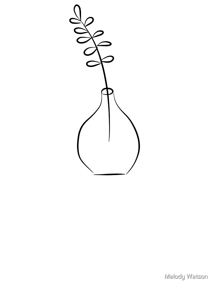 Botanical Line Art Drawing - Plant in Vase | Baby One-Piece