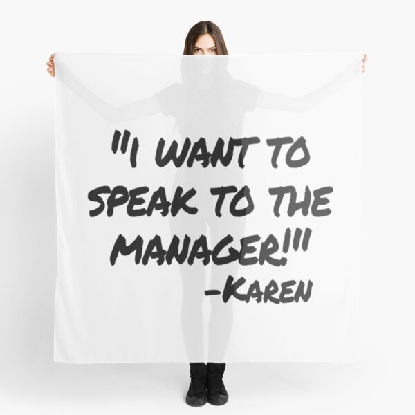 Karen Kann Ich Mit Dem Manager Haircut Meme Sprechen Tuch Von Barnyardy Redbubble