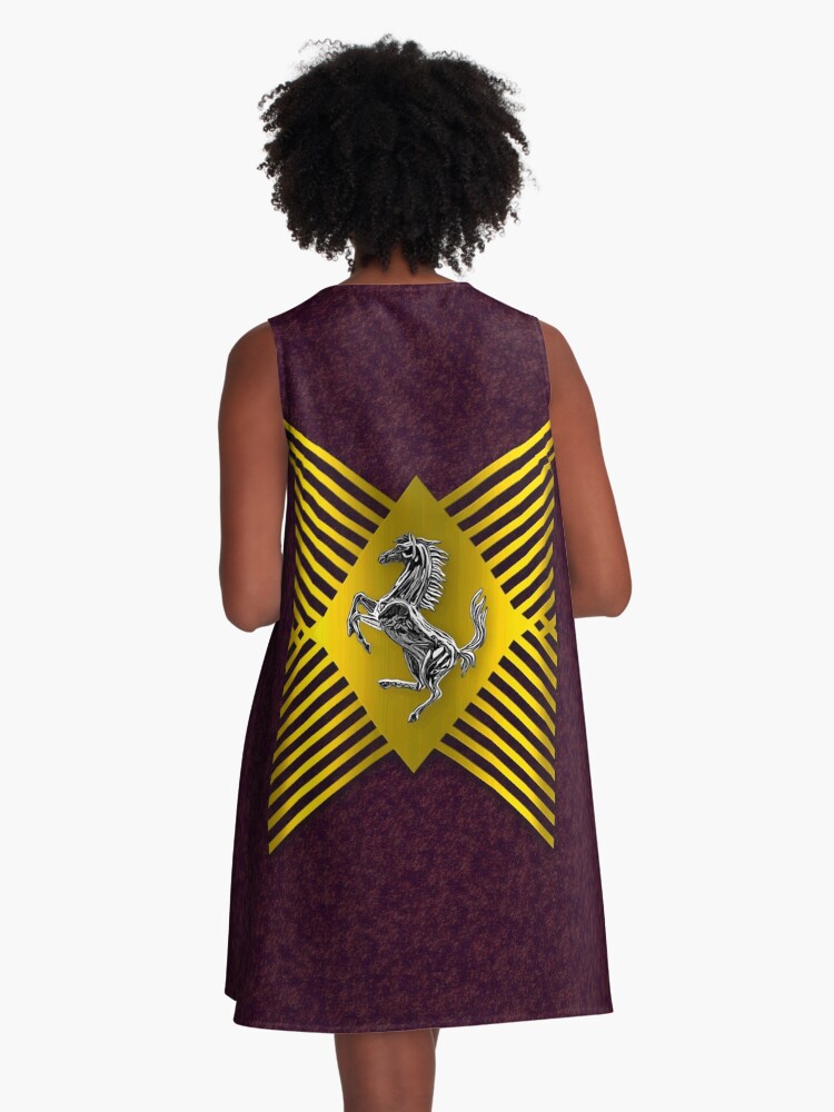 Thumbnail 3 of 4, A-Line Dress, Steel Prancing Horse designed and sold by Vk91art.