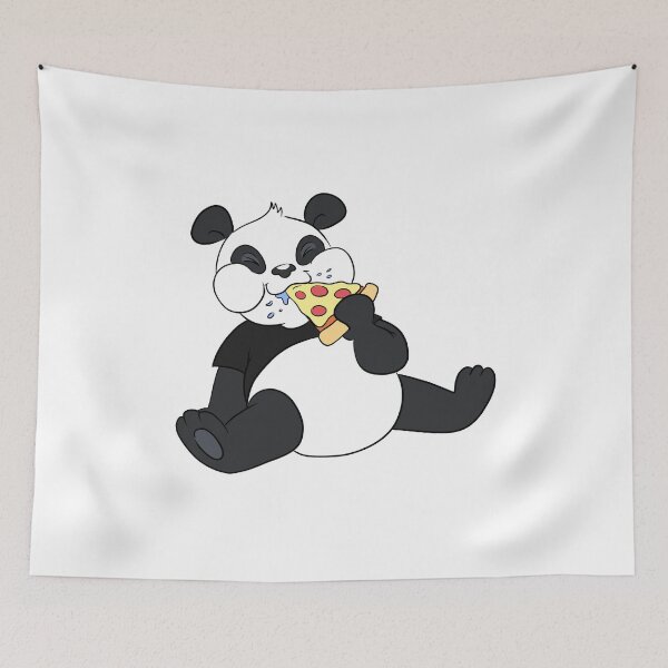 Item preview, Hungry Panda Eatting Pizza designed and sold by BandOfThePand.