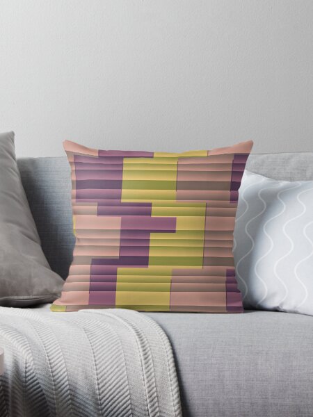 Item preview, TRIPLAY- YELLOW AND PURPLE AND APRICOT RECTANGLE AND SQUARE ABSTRACT PATTERN BY OZCUSHIONSTOOX designed and sold by ozcushionstoo.