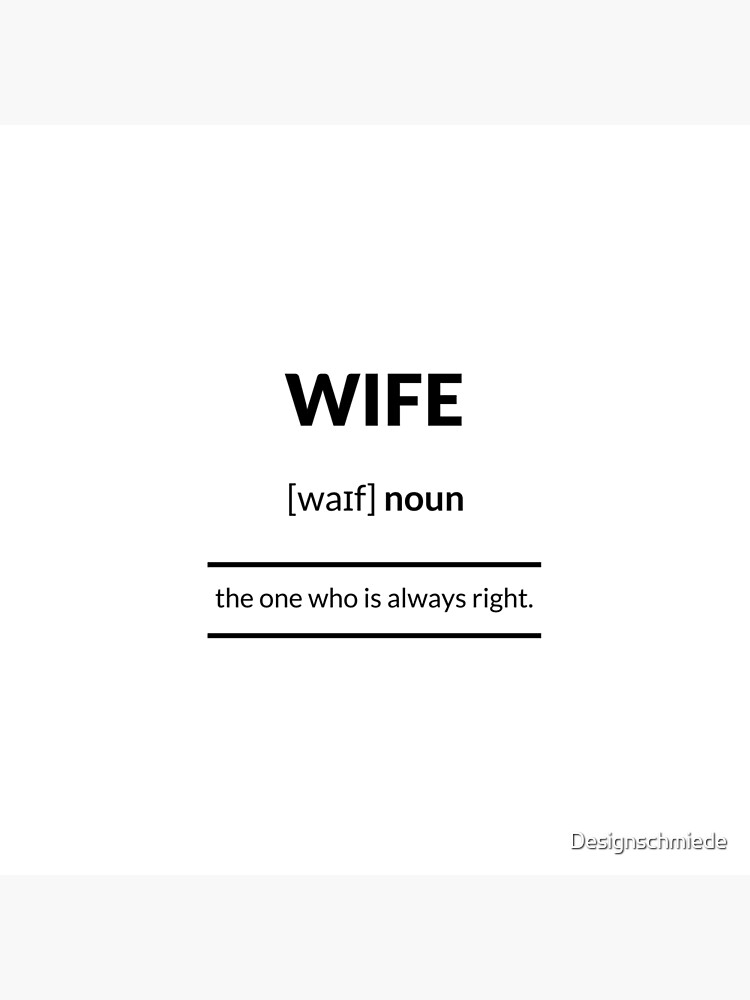 "Wife Definition Dictionary Collection" Poster by Designschmiede