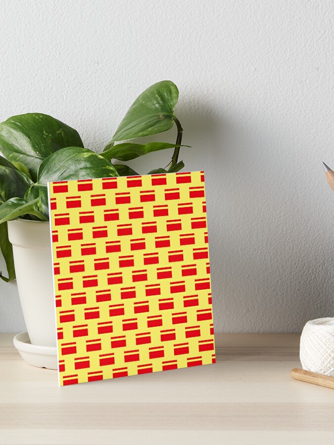 Download Pattern Yellow Red Mask Decoration Art Board Print By Idesign23 Redbubble PSD Mockup Templates