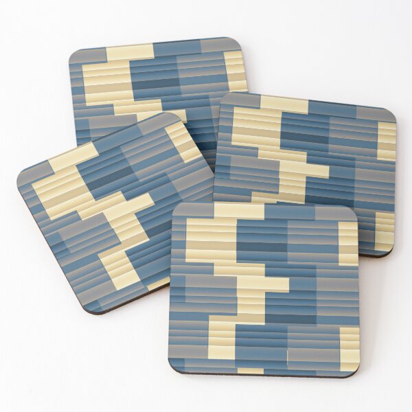 Item preview, Triplay Blues-CHECKS AND SQUARES ozcushionstoo designed and sold by ozcushionstoo.