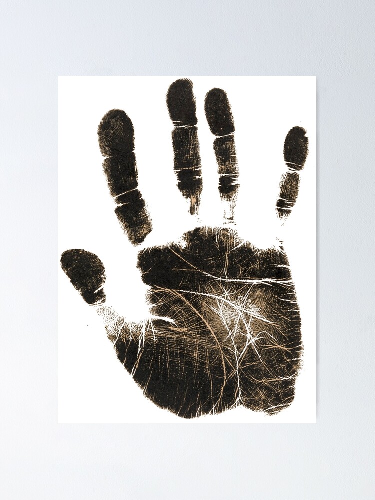 Poster Empreinte de la main noire