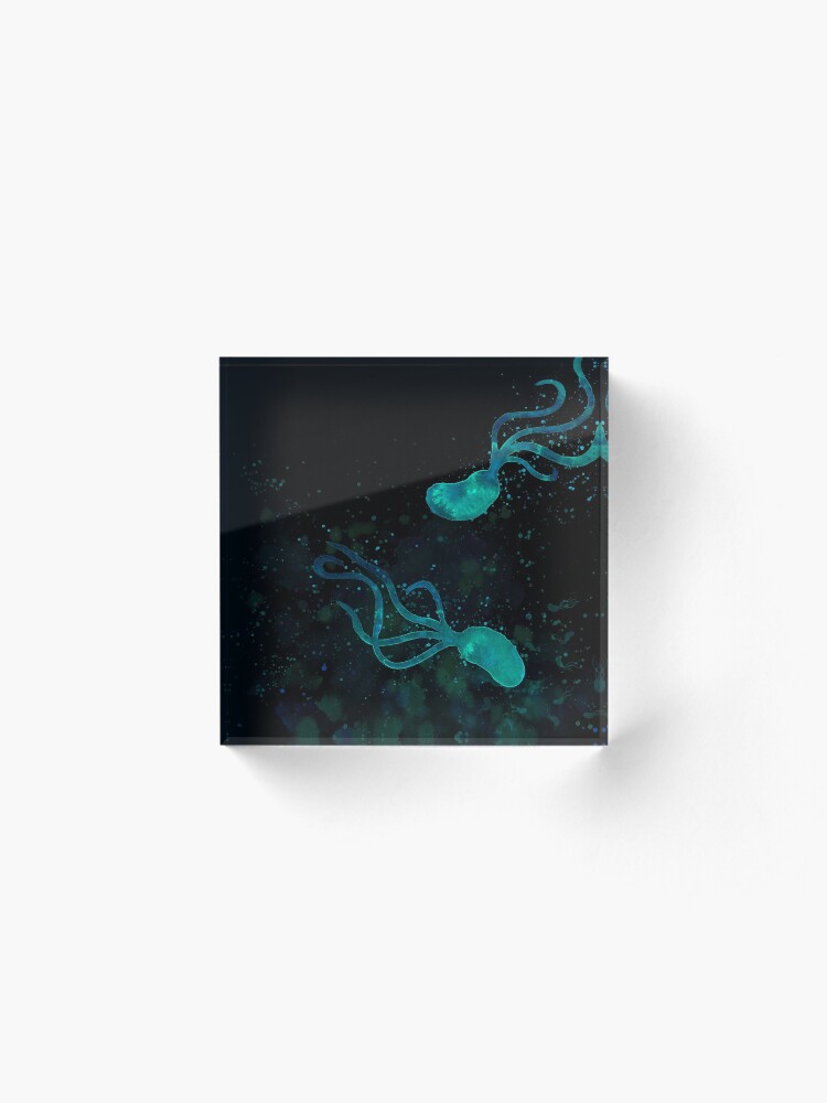 Alternate view of Ocean lights in the night Acrylic Block