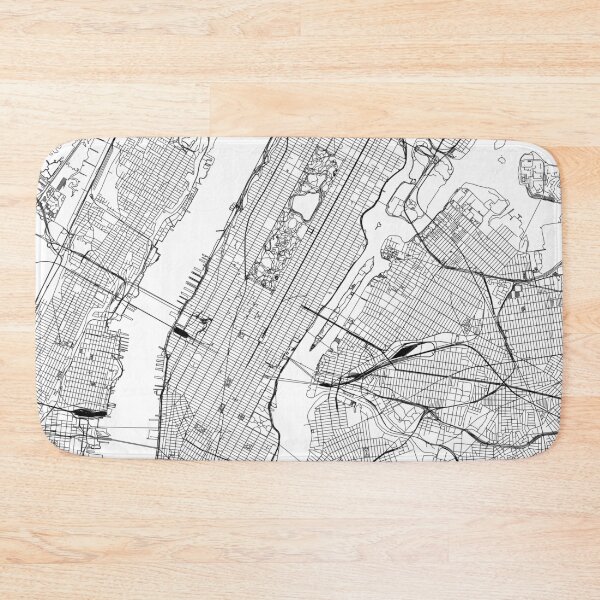 Item preview, New York White Map designed and sold by multiplicitymap.