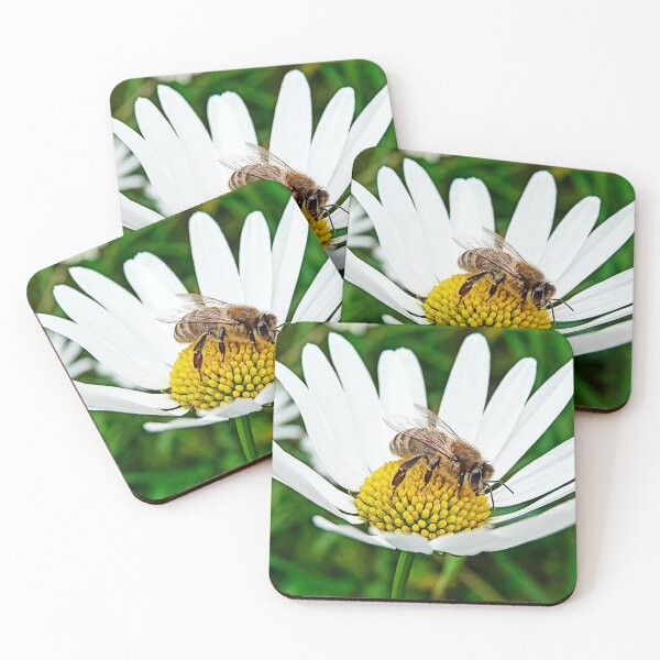 Item preview, Bee on White Camomile - Cute Save the Bees Floral Gift designed and sold by r-silver.