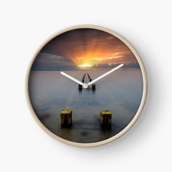 Stormy Seaview Sunbeams Sunrise Clock